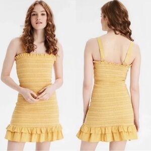 American Eagle Yellow Mini Dress Size Large